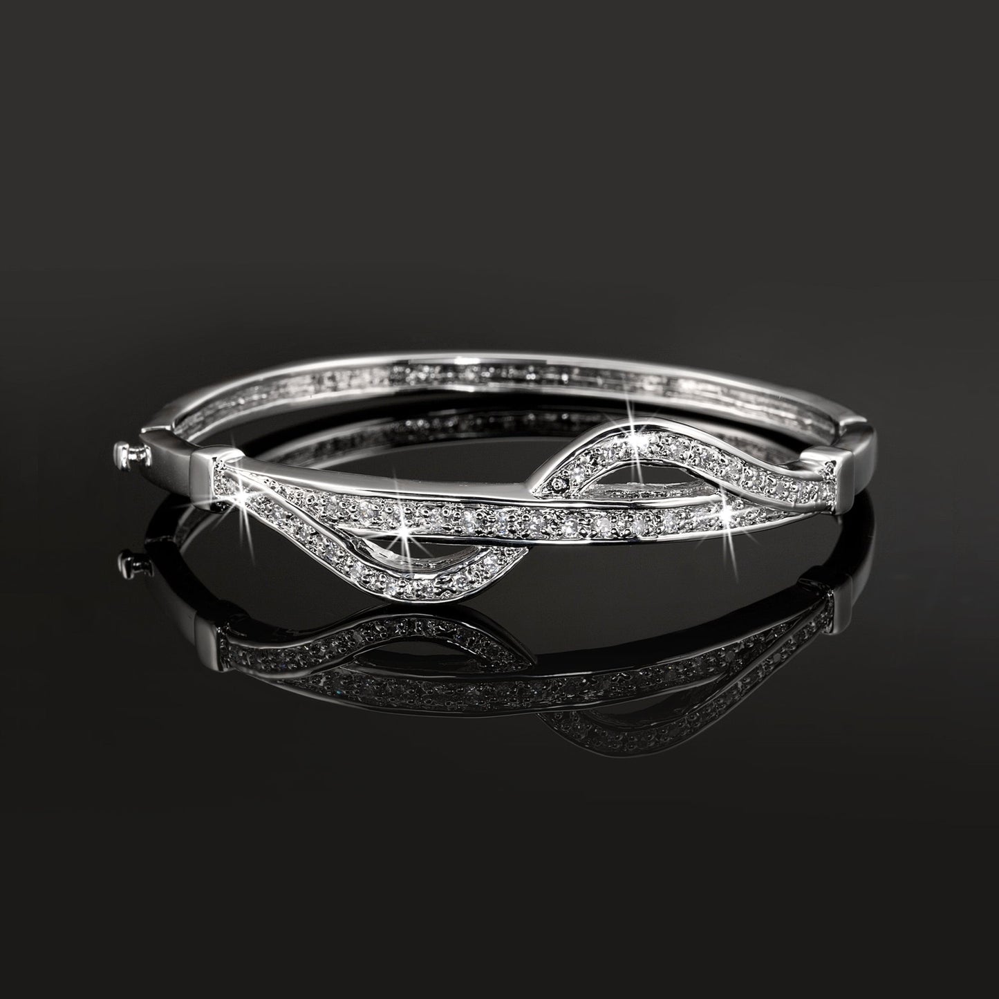 Designer Crossover Bangle Featuring Crystals by Swarovski®