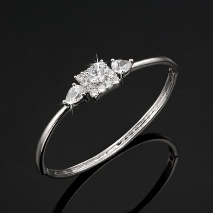 925 Sterling Silver Plated Bangle Featuring 15 Crystals by Swarovski®